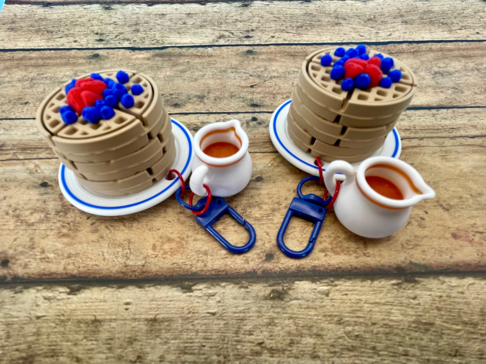 Waffle Clicker Keychain with Berries